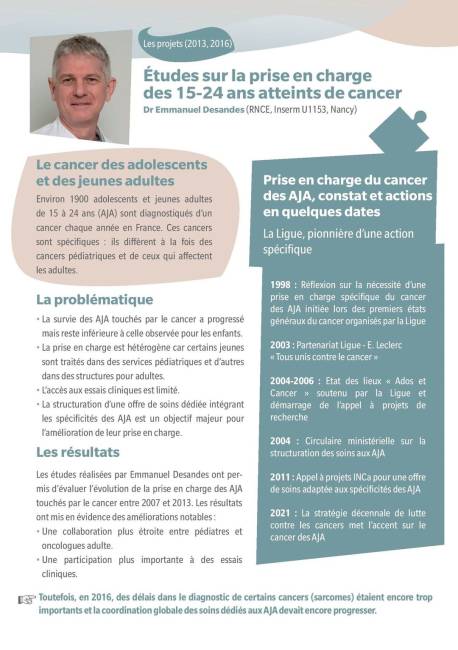 Flash sur les travaux de l'Equipe du Dr Emmanuel DESSANDES (Nancy) sur les cancers pédiatriques, menés avec le soutien de la Ligue contre le cancer.