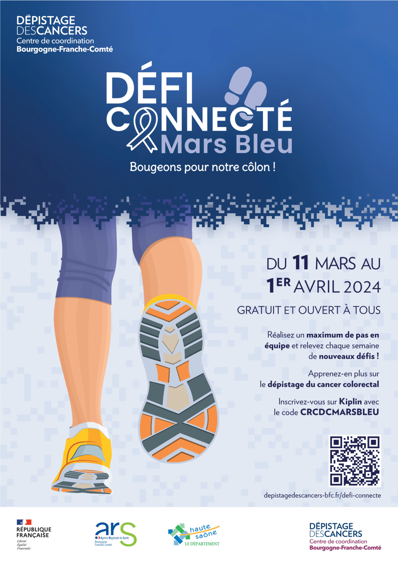 defi connecté mars bleu