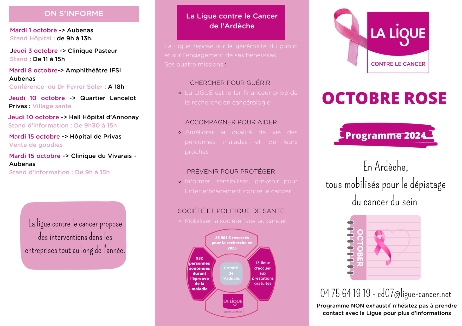 Programme Octobre Rose 2024 
