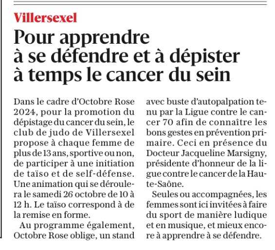 octobre rose Villersexel