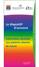 Le dispositif d'annonce - Information destinée aux patients atteints de cancer