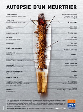 Autopsie d’un meurtrier : infographie sur les substances toxiques et cancérigènes du tabac