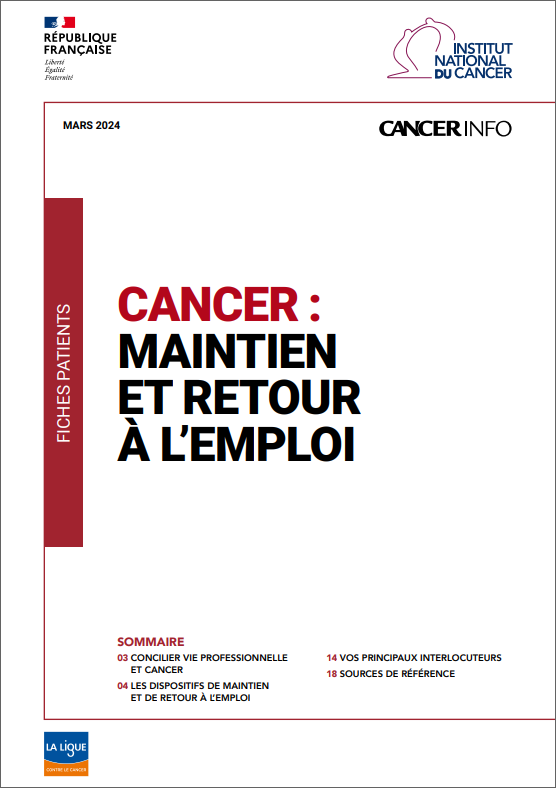 Brochure - Cancer : maintien et retour à l’emploi