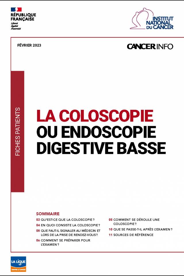 Brochure - https://www.cancer.fr/catalogue-des-publications/la-coloscopie-ou-endoscopie-digestive-basse