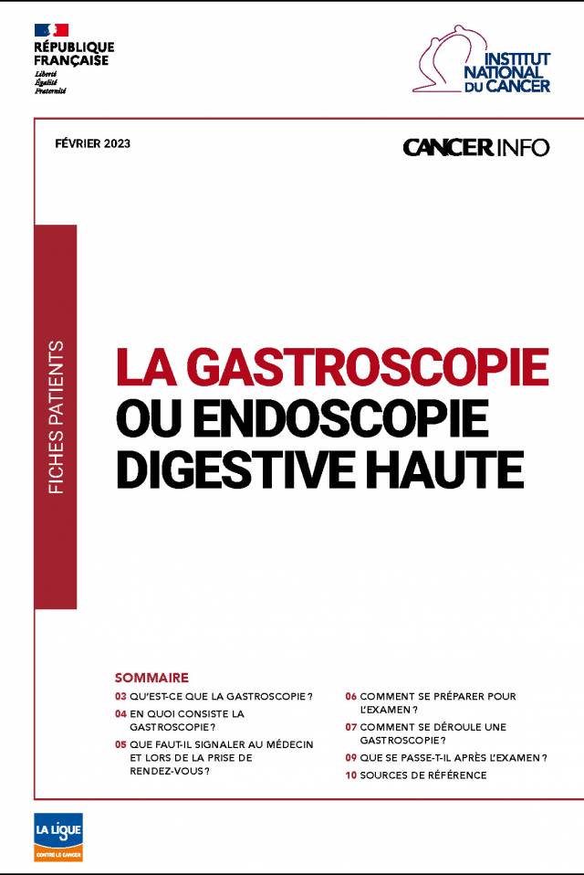 Brochure - La gastroscopie ou endoscopie digestive haute