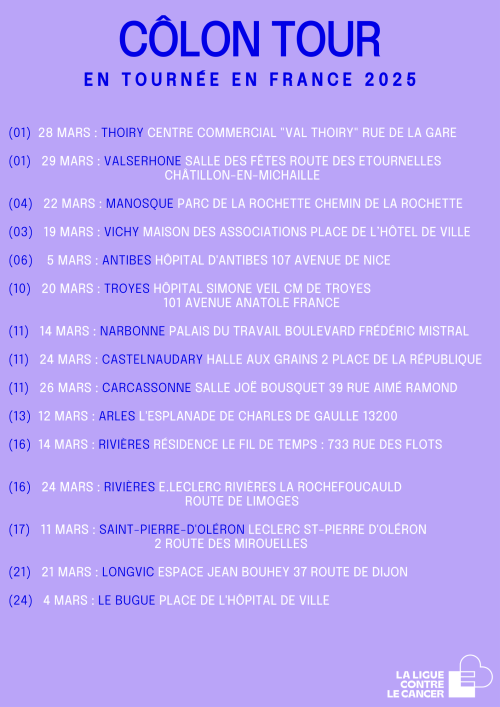 dates côlon tour
