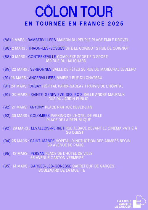 dates côlon tour