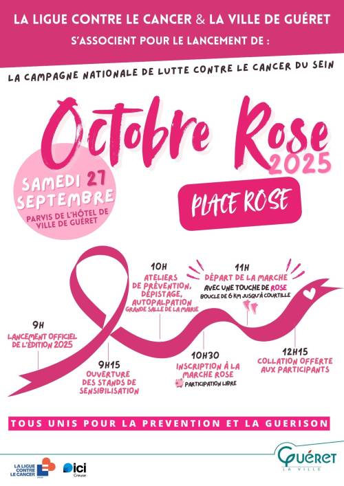 Lancement octobre rose à Guéret le 27 09 2025