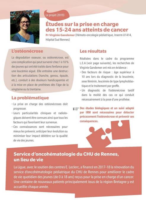 Flash sur les travaux du Pr Virginie GANDEMER, du Pr Pascal AUQUIER et du Pr Gérard MICHEL sur les cancers pédiatriques, menés avec le soutien de la Ligue contre le cancer.