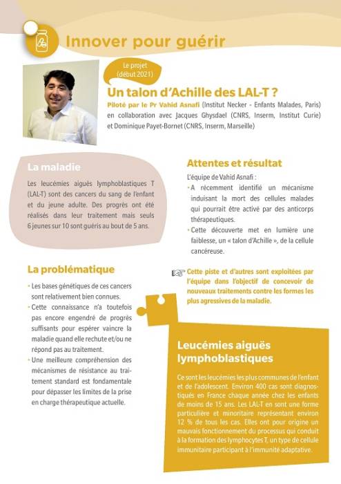 Flash sur les travaux du Dr Vahid ASNAFI sur les cancers pédiatriques, menés avec le soutien de la Ligue contre le cancer.