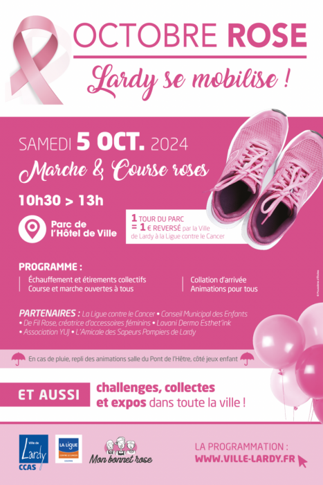 Marche et course rose lardy octobre rose 2024