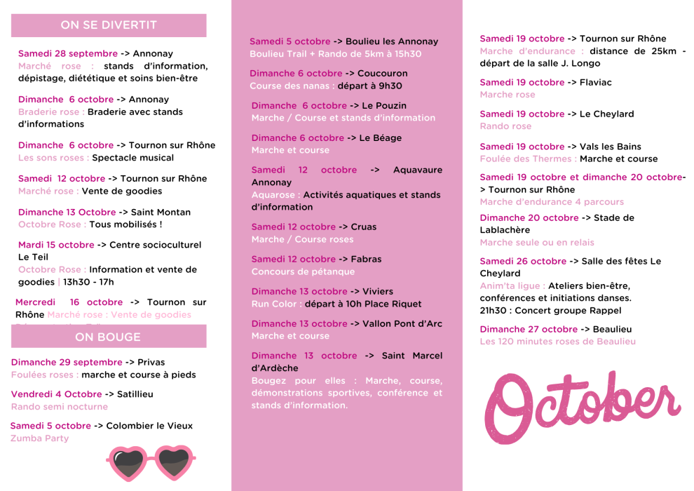 Programme Octobre Rose 2024 