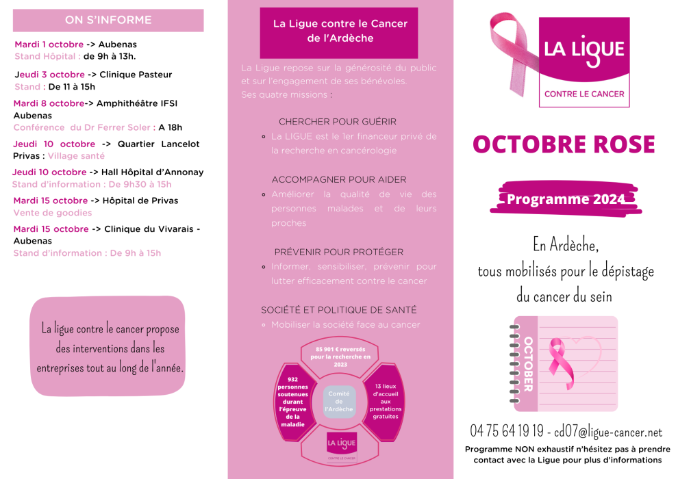 Programme Octobre Rose 2024 
