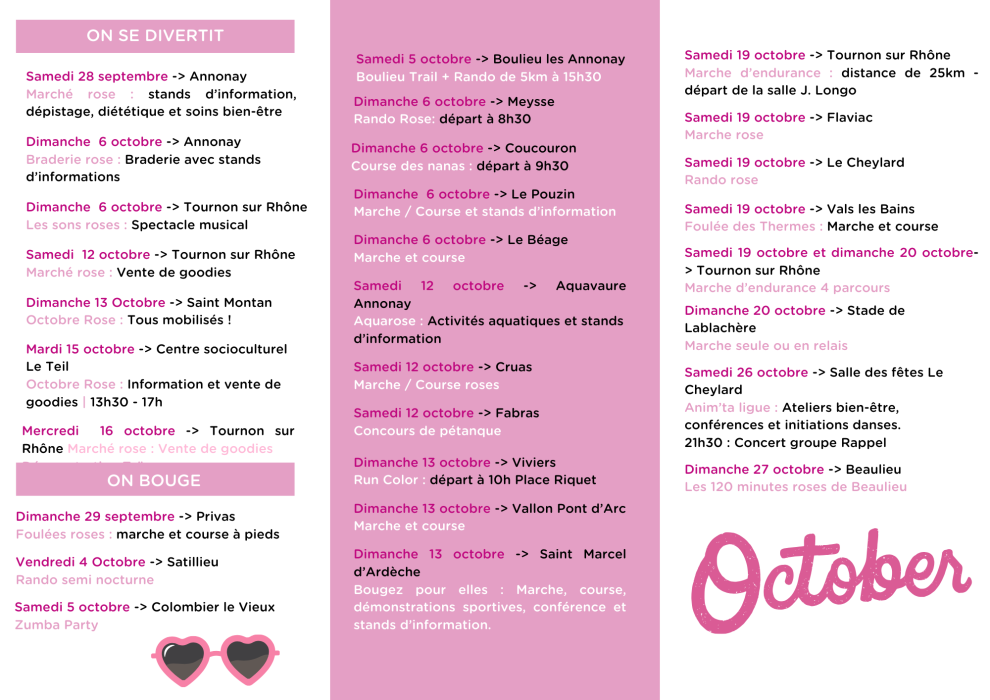 Programme Octobre Rose 2024 