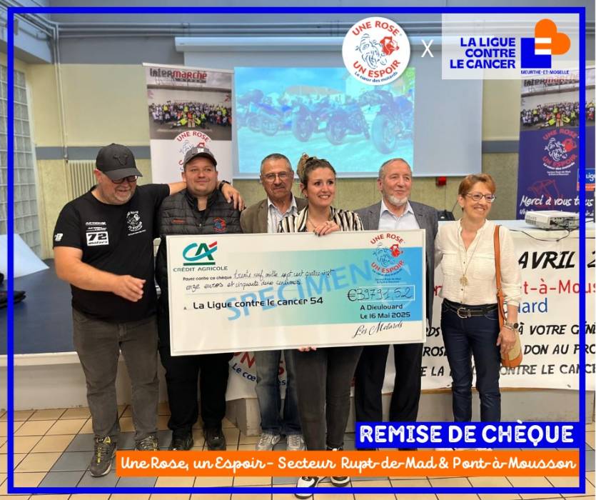 Remise de chèque 2025 | "Une Rose, Un Espoir" – Secteur Rupt-de-Mad & Pont-à-Mousson