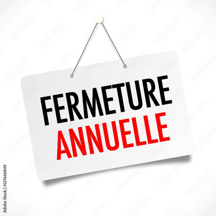 Fermeture annuelle