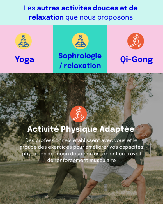 Yoga, sophrologie, qi-gong et activité physique adaptée