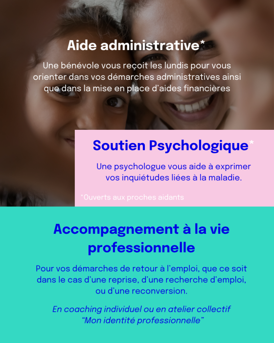 Aide administrative, soutien psy, accompagnement à la vie pro
