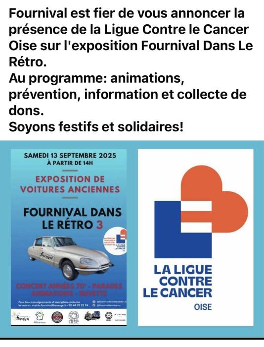 Fournival est fière de vous annoncer la présence de la Ligue Contre le Cancer sur l'exposition Fournival dans le Rétro. Au programme : animations, prévention, information et collecte de dons !