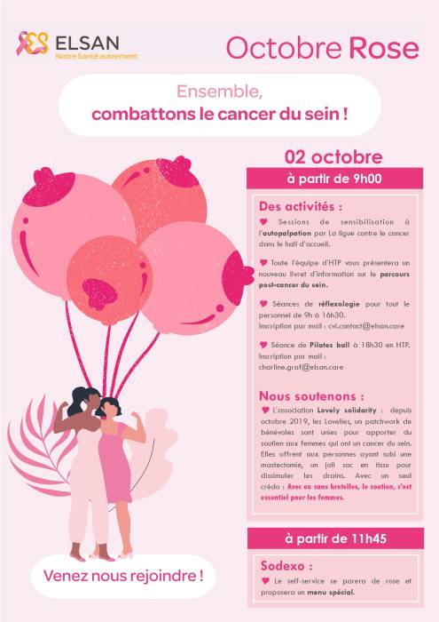 Affiche Octobre Rose Clinique Saint-Vincent