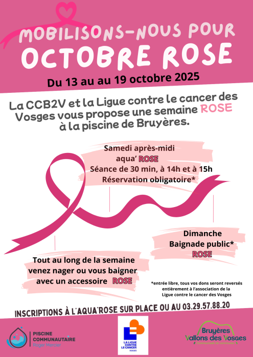 Octobre Rose à la piscine de Bruyères