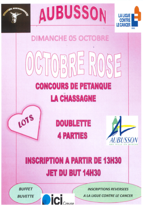Affiche aubusson concours pétanque