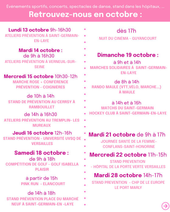 3 et 4 eme semaine octobre rose
