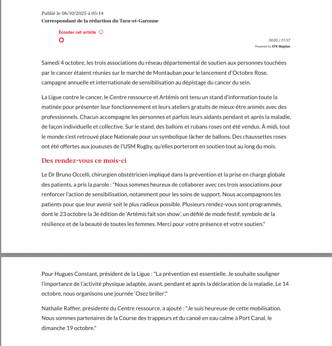 Article La Dépêche 