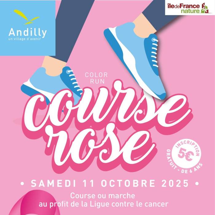 Affiche color run octobre rose Andilly 2025