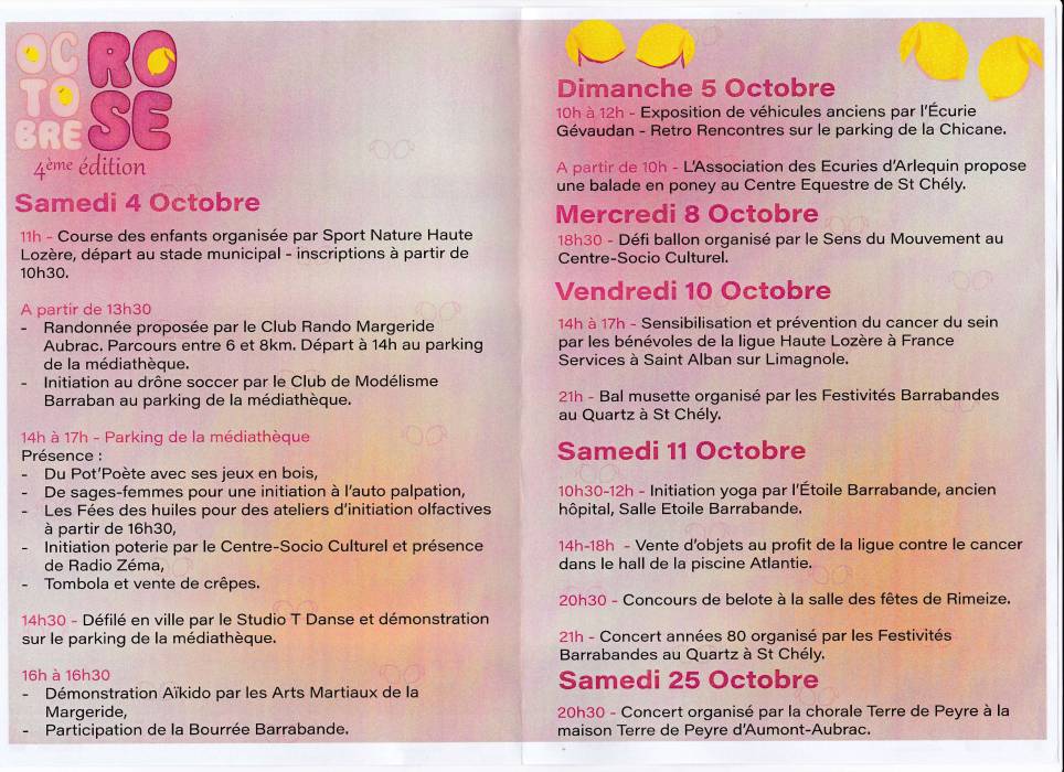 Octobre Rose Saint-Chély-d'Apcher Octobre Rose Saint-Chély-d'Apcher