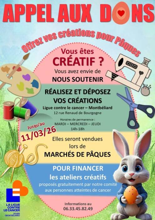 appel aux dons marché de Paques