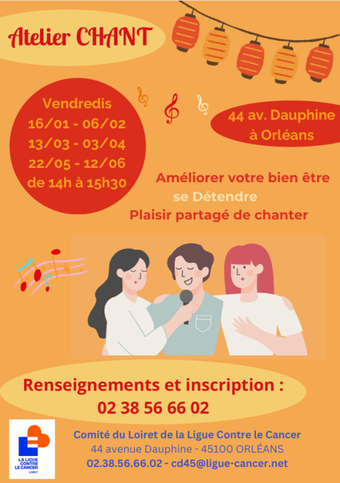 Affiche atelier chant 1er semestre 2026