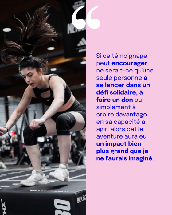 Sport solidaire défi Tamara