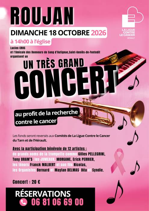 Octobre Rose Roujan Concert