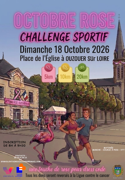 Octobre rose 2026 Challenge sportif à Ouzouer sur Loire 