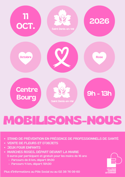 Octobre rose à St Denis en Val
