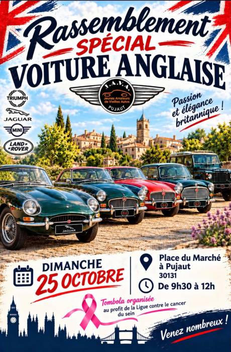 Octobre rose voiture anglaise 