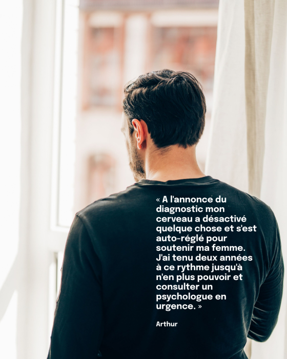 Arthur témoigne de son rôle de proche aidant auprès de sa femme, touchée par un cancer