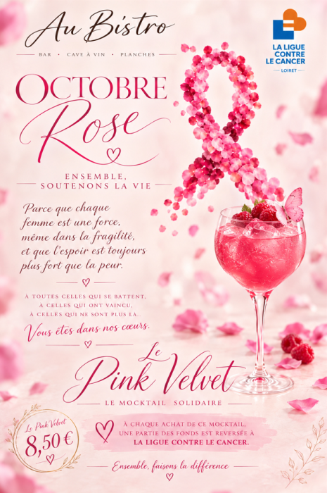 Au Bistro propose un mocktail solidaire pour Octobre rose !