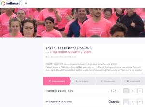 HelloAsso Foulées Roses Dax 2023