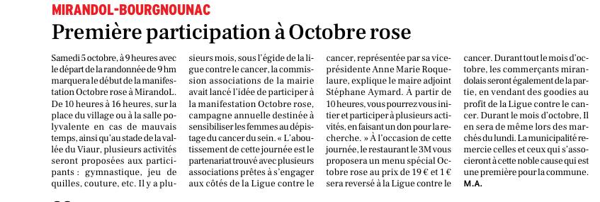 Article - Octobre Rose 2024 Tarn