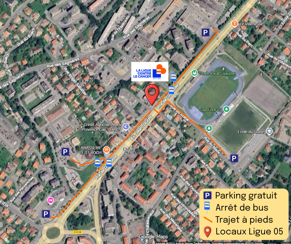 visuel accès, parking et arrêts de bus nouveaux locaux