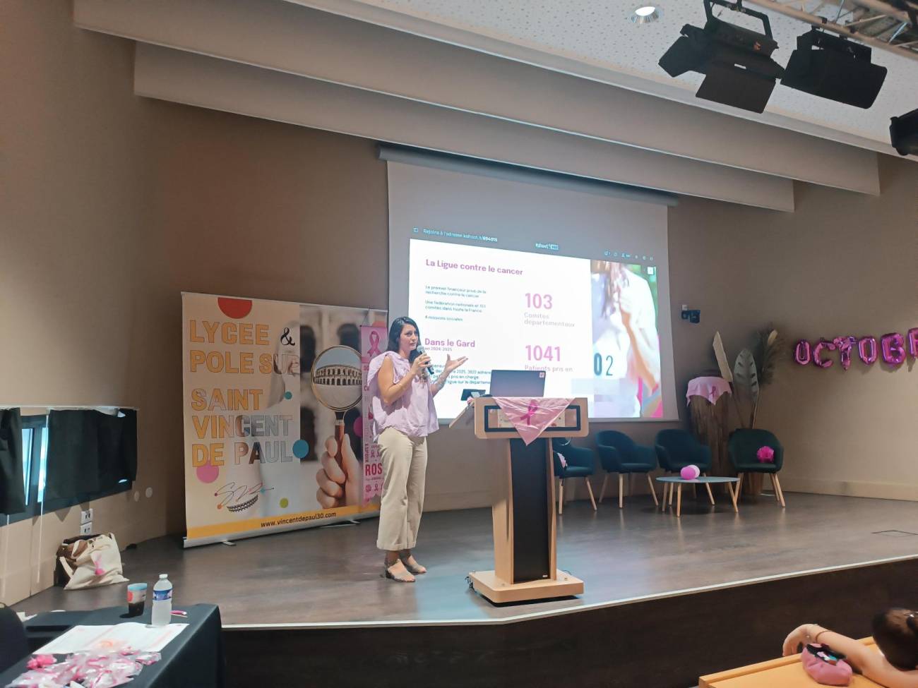Conférence sur la prévention des cancers au Lycée Saint Vincent de Paul à Nîmes