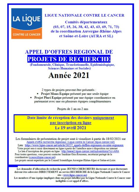 Recherche appel d'offres 2021