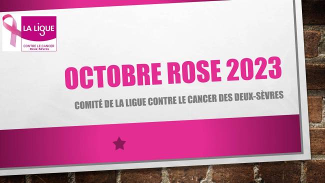 Visuels des manifestations octobre rose 2023 dans les Deux-Sèvres, du 1er au 8