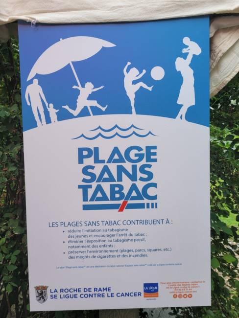 panneau plage sans tabac