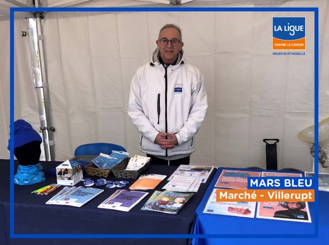 stand de sensibilisation au dépistage du cancer colorectal au marché de Villerupt 2024