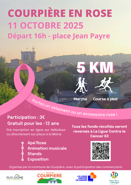 Affiche Courpière en rose