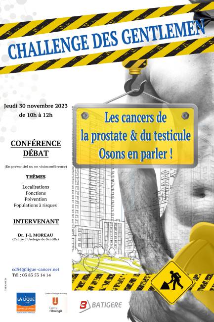 Affiche conference débat cancers masculins - BATIGERE